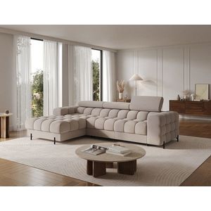 Coltar extensibil dreapta 3 locuri ELTAP, LT-18SO, Felro, 285x181x93 cm, lemn/poliester, bej imagine