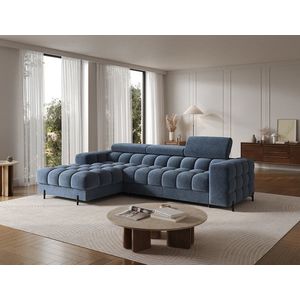 Coltar extensibil dreapta 3 locuri ELTAP, LT-40AU, Felro, 285x181x93 cm, lemn/poliester, albastru imagine
