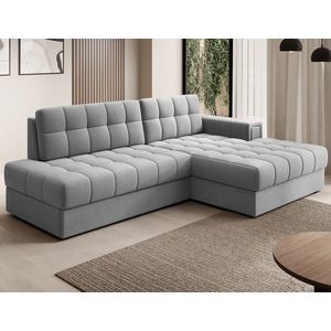 Coltar extensibil dreapta 3 locuri ELTAP, RT-04SO, Blezalt, 240x150x82 cm, lemn/poliester, gri deschis imagine