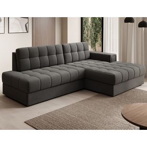 Coltar extensibil dreapta 3 locuri ELTAP, RT-06SO, Blezalt, 240x150x82 cm, lemn/poliester, gri inchis imagine