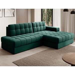 Coltar extensibil dreapta 3 locuri ELTAP, RT-35LU, Blezalt, 240x150x82 cm, lemn/poliester, verde inchis imagine