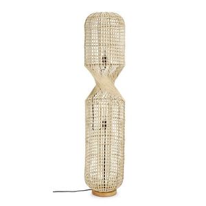 Lampadar Malabo, Bizzotto, D30x135 cm, 2 x E27, 40W, metal/hartie impletita, bej imagine