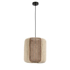 Lustra Mali, Bizzotto, D34x37 cm, 1 x E27, 40W, metal/hartie impletita, bej imagine