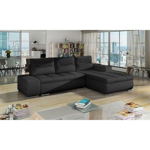 Coltar extensibil dreapta 4 locuri ELTAP, Ov28, Ottavio, 275x180x85 cm, lemn/poliester, negru imagine