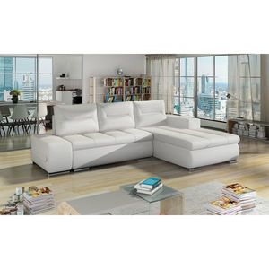 Coltar extensibil dreapta 4 locuri ELTAP, Ov29, Ottavio, 275x180x85 cm, lemn/poliester, alb imagine