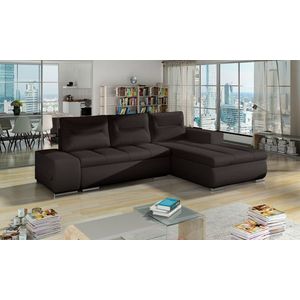 Coltar extensibil dreapta 4 locuri ELTAP, Ov30, Ottavio, 275x180x85 cm, lemn/poliester, maro inchis imagine