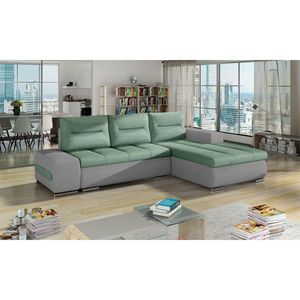 Coltar extensibil dreapta 4 locuri ELTAP, Ov32, Ottavio, 275x180x85 cm, lemn/poliester, verde menta/gri inchis imagine