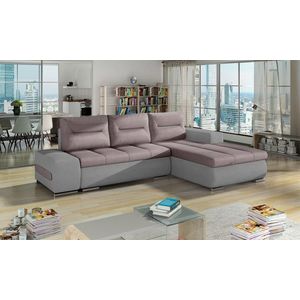 Coltar extensibil dreapta 4 locuri ELTAP, Ov34, Ottavio, 275x180x85 cm, lemn/poliester, roz/gri inchis imagine
