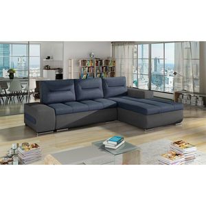Coltar extensibil dreapta 4 locuri ELTAP, Ov35, Ottavio, 275x180x85 cm, lemn/poliester, albastru/gri inchis imagine