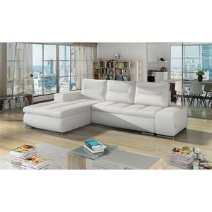 Coltar extensibil stanga 4 locuri ELTAP, Ov42, Ottavio, 275x180x85 cm, lemn/poliester, alb imagine