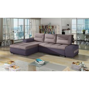 Coltar extensibil stanga 4 locuri ELTAP, Ov46, Ottavio, 275x180x85 cm, lemn/poliester, roz/mov imagine