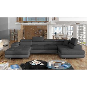 Coltar extensibil dreapta 6 locuri ELTAP, Rod-40, Rodrigo, 345x202x90 cm, lemn/poliester, gri inchis imagine