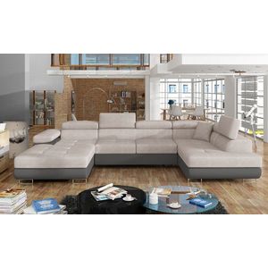 Coltar extensibil dreapta 6 locuri ELTAP, Rod-45, Rodrigo, 345x202x90 cm, lemn/poliester, gri/gri inchis imagine