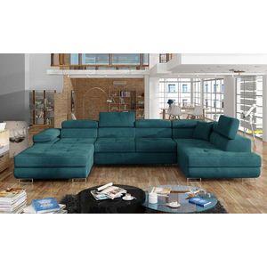 Coltar extensibil dreapta 6 locuri ELTAP, Rod-63, Rodrigo, 345x202x90 cm, lemn/poliester, verde imagine
