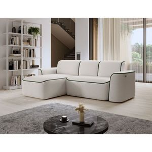 Coltar stanga 4 locuri ELTAP, Ume, 287x190x88 cm, lemn/poliester, alb/verde imagine