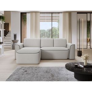 Coltar stanga 4 locuri ELTAP, Ume, 287x190x88 cm, lemn/poliester, gri deschis/gri inchis imagine