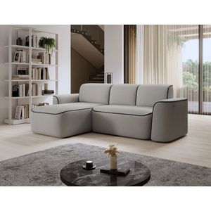 Coltar stanga 4 locuri ELTAP, Ume, 287x190x88 cm, lemn/poliester, gri/gri inchis imagine