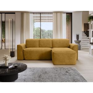 Coltar dreapta 4 locuri ELTAP, Ume, 287x190x88 cm, lemn/poliester, mustar imagine