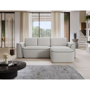Coltar dreapta 4 locuri ELTAP, Ume, 287x190x88 cm, lemn/poliester, gri deschis/gri inchis imagine
