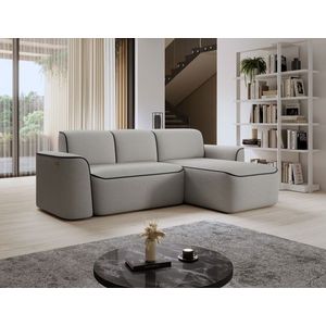 Coltar dreapta 4 locuri ELTAP, Ume, 287x190x88 cm, lemn/poliester, gri/gri inchis imagine