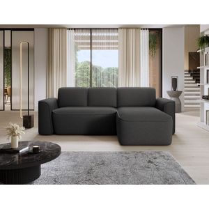 Coltar dreapta 4 locuri ELTAP, Ume, 287x190x88 cm, lemn/poliester, gri inchis/gri inchis imagine