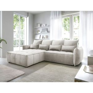 Coltar extensibil stanga 4 locuri ELTAP, LT-18MAN, Campo, 265x196x88 cm, lemn/poliester, bej imagine