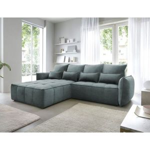 Coltar extensibil stanga 4 locuri ELTAP, LT-38MAN, Campo, 265x196x88 cm, lemn/poliester, verde imagine