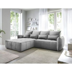 Coltar extensibil stanga 4 locuri ELTAP, LT-04NU, Campo, 265x196x88 cm, lemn/poliester, gri inchis imagine