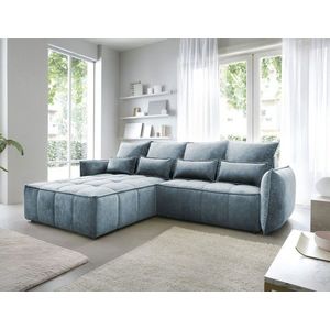 Coltar extensibil stanga 4 locuri ELTAP, LT-40TOS, Campo, 265x196x88 cm, lemn/poliester, albastru imagine