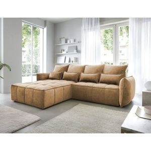 Coltar extensibil stanga 4 locuri ELTAP, LT-45TOS, Campo, 265x196x88 cm, lemn/poliester, mustar imagine