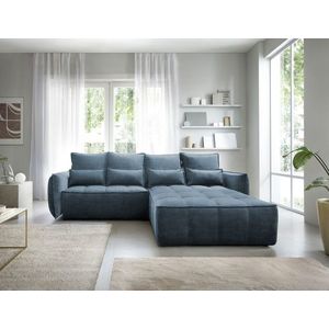 Coltar extensibil dreapta 4 locuri ELTAP, RT-40MAN, Campo, 265x196x88 cm, lemn/poliester, albastru inchis imagine