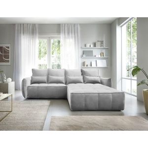Coltar extensibil dreapta 4 locuri ELTAP, RT-03NU, Campo, 265x196x88 cm, lemn/poliester, gri deschis imagine