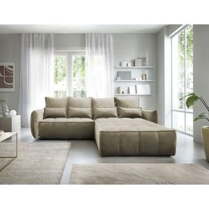 Coltar extensibil dreapta 4 locuri ELTAP, RT-20NU, Campo, 265x196x88 cm, lemn/poliester, maro deschis imagine