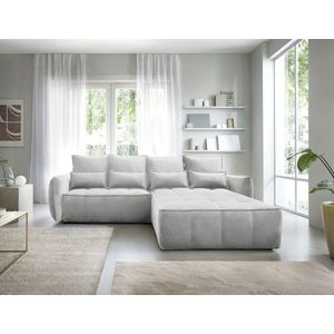 Coltar extensibil dreapta 4 locuri ELTAP, RT-03REL, Campo, 265x196x88 cm, lemn/poliester, gri deschis imagine