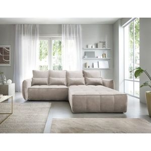 Coltar extensibil dreapta 4 locuri ELTAP, RT-20REL, Campo, 265x196x88 cm, lemn/poliester, bej deschis imagine
