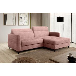 Coltar extensibil dreapta 3 locuri ELTAP, RT-24TOU, Gomsi, 228x165x100 cm, lemn/poliester, roz imagine