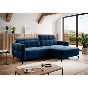 Coltar extensibil dreapta 3 locuri ELTAP, Lore-01, Lorelle, 225x160x105 cm, lemn/poliester, albastru inchis imagine