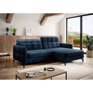Coltar extensibil dreapta 3 locuri ELTAP, Lore-04, Lorelle, 225x160x105 cm, lemn/poliester, albastru inchis imagine