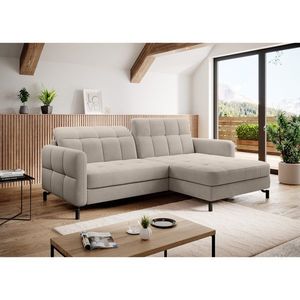 Coltar extensibil dreapta 3 locuri ELTAP, Lore-10, Lorelle, 225x160x105 cm, lemn/poliester, bej imagine