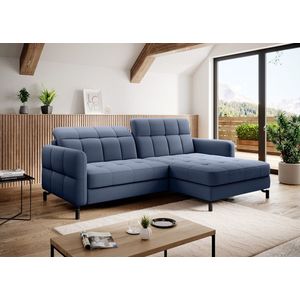 Coltar extensibil dreapta 3 locuri ELTAP, Lore-101, Lorelle, 225x160x105 cm, lemn/poliester, albastru imagine