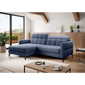 Coltar extensibil stanga 3 locuri ELTAP, Lore-102, Lorelle, 225x160x105 cm, lemn/poliester, albastru imagine