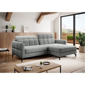 Coltar extensibil dreapta 3 locuri ELTAP, Lore-107, Lorelle, 225x160x105 cm, lemn/poliester, gri deschis imagine