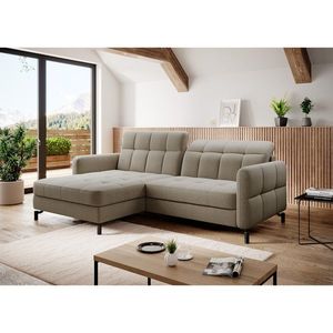 Coltar extensibil stanga 3 locuri ELTAP, Lore-110, Lorelle, 225x160x105 cm, lemn/poliester, bej imagine