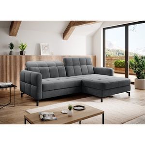 Coltar extensibil dreapta 3 locuri ELTAP, Lore-12, Lorelle, 225x160x105 cm, lemn/poliester, gri inchis imagine