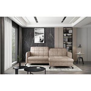 Coltar extensibil dreapta 3 locuri ELTAP, Lore-13, Lorelle, 225x160x105 cm, lemn/poliester, bej imagine