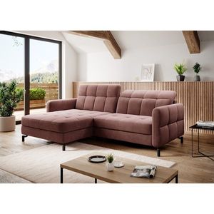 Coltar extensibil stanga 3 locuri ELTAP, Lore-142, Lorelle, 225x160x105 cm, lemn/poliester, roz imagine