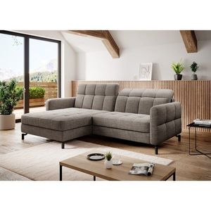 Coltar extensibil stanga 3 locuri ELTAP, Lore-146, Lorelle, 225x160x105 cm, lemn/poliester, bej inchis imagine