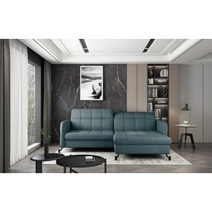 Coltar extensibil dreapta 3 locuri ELTAP, Lore-16, Lorelle, 225x160x105 cm, lemn/poliester, albastru imagine