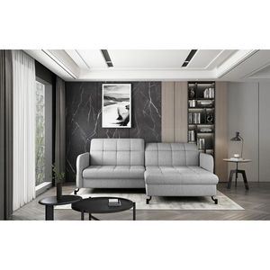 Coltar extensibil dreapta 3 locuri ELTAP, Lore-17, Lorelle, 225x160x105 cm, lemn/poliester, gri deschis imagine