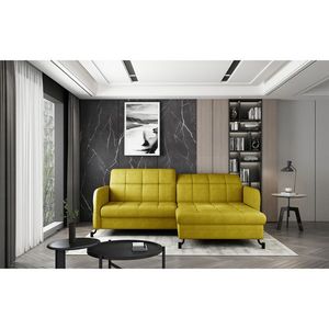 Coltar extensibil dreapta 3 locuri ELTAP, Lore-21, Lorelle, 225x160x105 cm, lemn/poliester, galben imagine